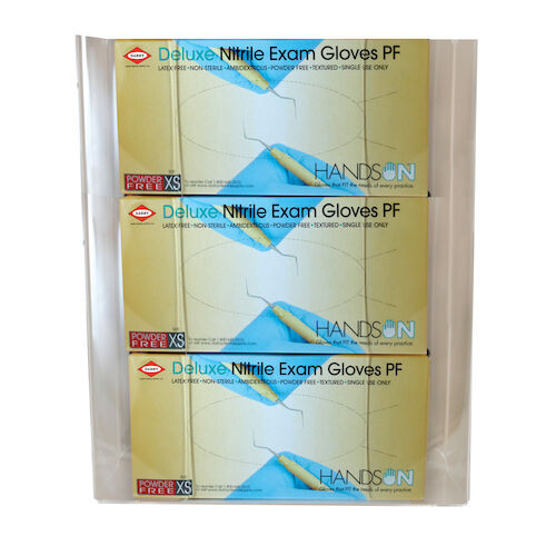 Acrylic Glove Box Dispensers Triple, 11" W x 14.5" H x 3.5" D