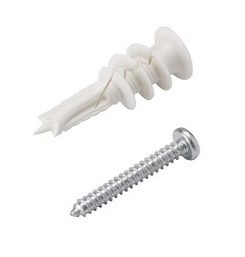 Wall Anchors w/Screws, Nylon; Pkg of 25