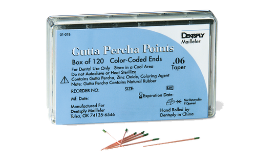 Gutta Percha Points 30mm .02 Taper 6 Vials of 20