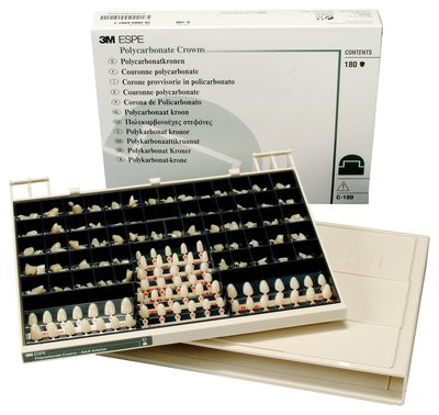 Polycarbonate Crowns - Adult Anterior Set, C180