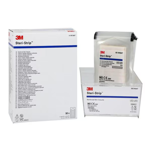 3M-Solventum, Steri-Strip Skin Closure Strip 1/2x4" Breathable White 50/Bx, R1547