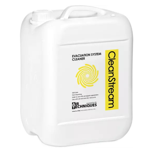 Air Techniques, CleanStream Evacuation System Cleaner, 338 oz. Dispensing Container (yields 500 cleanings), 57083