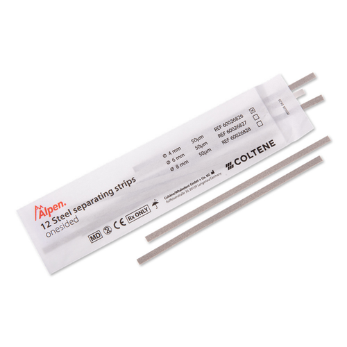 Coltene, Steel separating strips Alpen, medium, 4mm, 1 sided, 12pcs, 60026826
