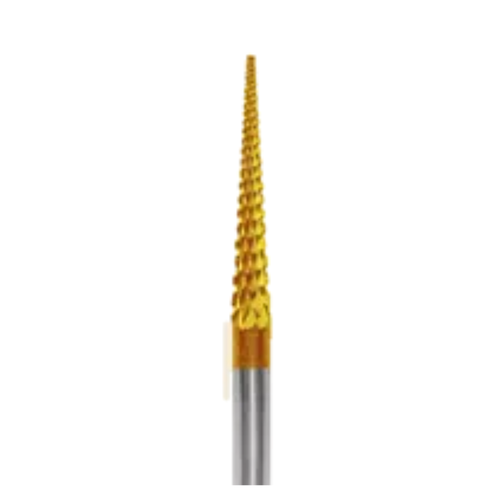 Buffalo Dental, Taper Fissure (31P) TNT-Coated Dual Cut Regular HP Carbide Bur, 31P-GOLD