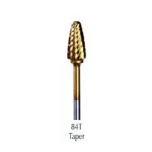 Buffalo Dental, Taper (84T) TNT-Coated Dual Cut Coarse HP Carbide Bur, C-84T-GOLD