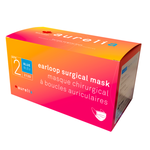 Surgical Mask Blue ASTM Level 2 Made in Canada 50/Box