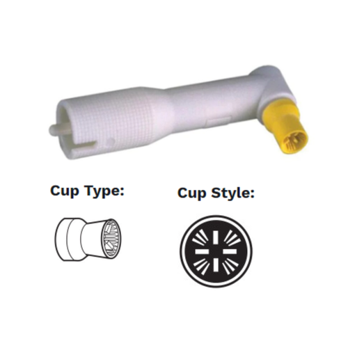 AllPro, Allpro Disposable Prophy Angle Firm Yellow Square Ribbed & Webbed, 500/Box, 803-R-500