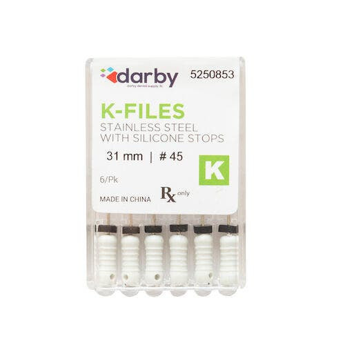 K-Type Files, 31mm, #45, 6/Pkg