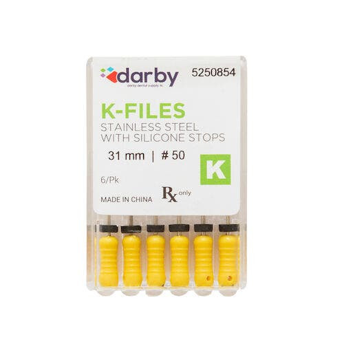 K-Type Files, 31mm, #50, 6/Pkg