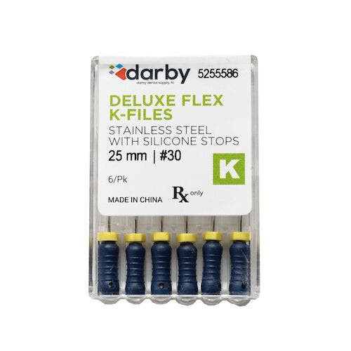 House Brand Deluxe Flex K Files, #30, 25mm, 6/Pkg