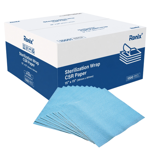 Ronix Sterilization Wrap, Blue, 1000/Box, 15" x 15"