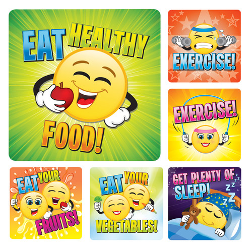 Kids Stickers Healthy Emoticon 100/Box