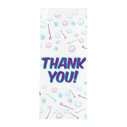 Kids Paper Bags Thank You Smile Supplies Pharmacy 100/Box