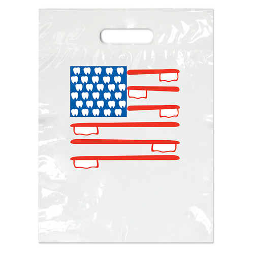 Plastic Bags Small American Flag 100/Box