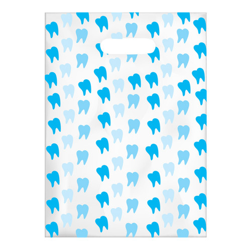 Plastic Bags Blue Teeth Scatter 100/Box