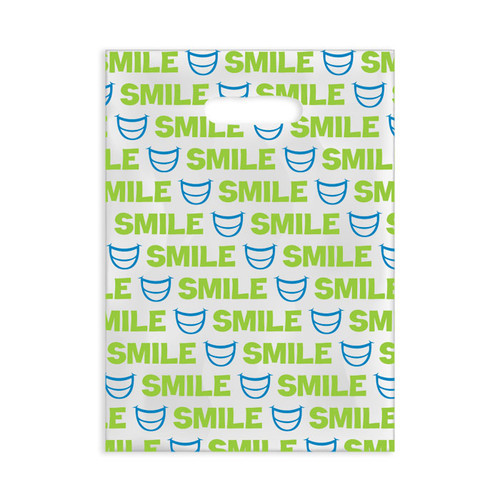 Plastic Bags Green Smiles Scatter 100/Box
