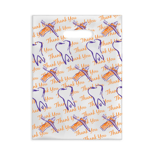 Plastic Bags Orange Thank You Scatter 100/Box