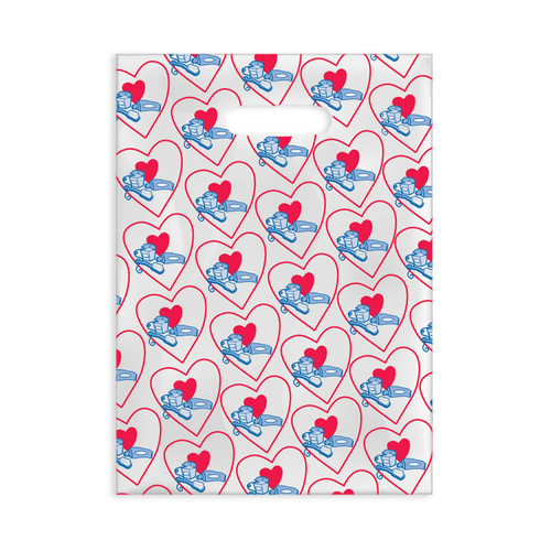 Plastic Bags Hearts With Brush Scatter 100/Box