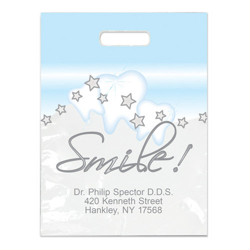 Plastic Bags Imprinted Small Stars Smile! 500/Box