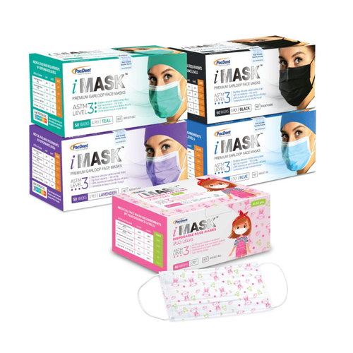 Pac-Dent, iMask ASTM Level 2 Masks, Lavender, 50/Box, 40 boxes per case, MASKT-01L