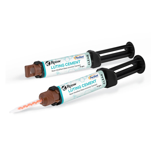 Pac-Dent, Rodin TempClear Temporary Cement, 2 x automix syringes (11.8g each), 20 x Mixing Tips, 2/Pack, 453101