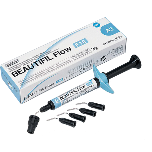 Shofu, Beautifil Flow Flowable Composite Restorative, F10 High Flow, 2 g Syringe with 5 Needle Tips, A4, 1465