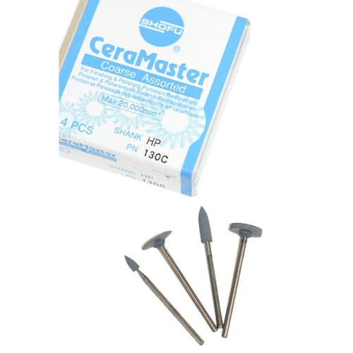 Shofu, CeraMaster Coarse and CeraMaster Polishers, Assortment Kits, HP Assorted Kit, Coarse Grit, 130C