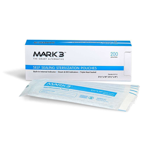 Mark3, Self Seal 2-1/4" x 9" (2-1/4" x 8") Sterilization Pouches 200/Box, 100-6111