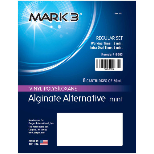 Mark3, Alginate Alternative Regular Set 50ml. Cartridges 8/Pack, 100-9003