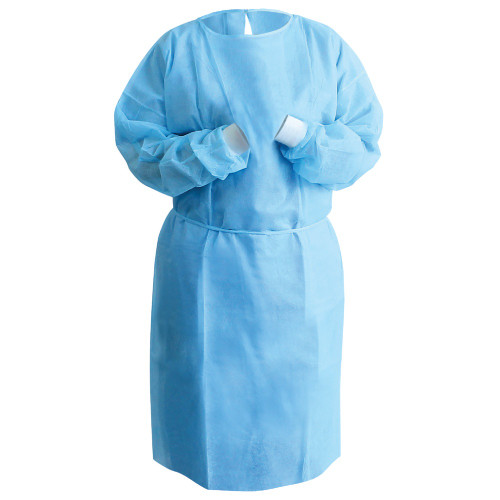Mark3, Isolation Gown Tie-Back Medium Knit Cuff Sky Blue 25g. 10/Pack, 100-CG-3260B