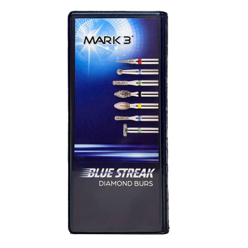 Mark3, Blue Streak Diamond Burs Wallet 132/Pack, 100-D-Wallet