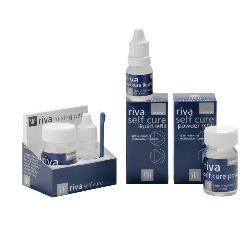 SDI, Riva Light Cure Powder/Liquid Kit Regular Set - Shade A1 Standard, 8700501