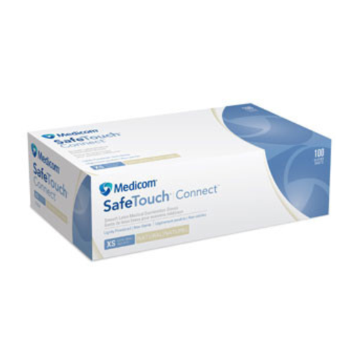 SafeTouch Connect Latex Powder Free Gloves, 100/Box, Medium
