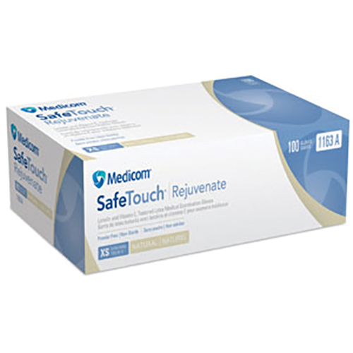SafeTouch Rejuvenate Powder-Free Latex Medical Examination Gloves, 100/Box, X-Large