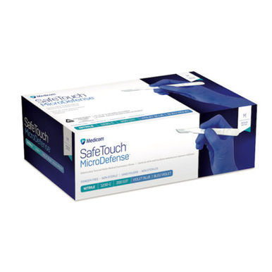 SafeTouch MicroDefense Powder Free Nitrile Gloves, 200/Box, Large