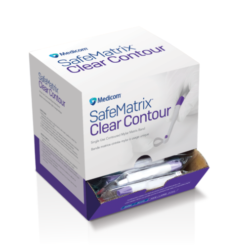 SafeMatrix Single-Use Matrix Bands Clear Contour bands Wide 6mm (Purple), 50/Box