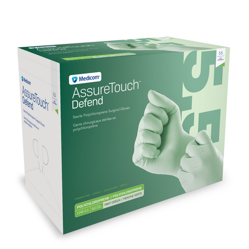 AssureTouch Defend Sterile Polychloroprene Surgical Gloves, 50 Pairs/Box, 8.5