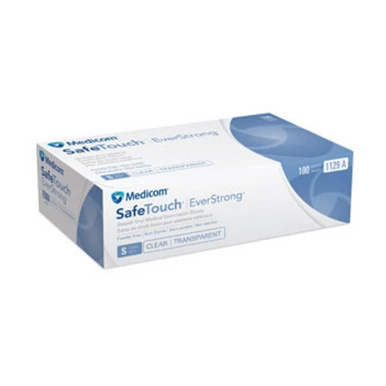 SafeTouch Vinyl EverStrong Powder Free Gloves, 100/Box, Small