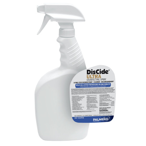 DisCide Accessories, Empty Quart Bottle w/Sprayer & DisCide Ultra Label