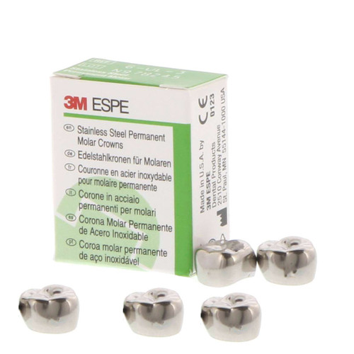 Ni-Chro Permanent Stainless Steel Molar Crown 6-LR-5 5/Box