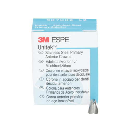 Unitek SS Crown Primary Anterior 5/Box UL2, Upper Left Central, 907002