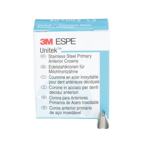 Unitek SS Crown Primary Anterior 5/Box UL3, Upper Left Central, 907003