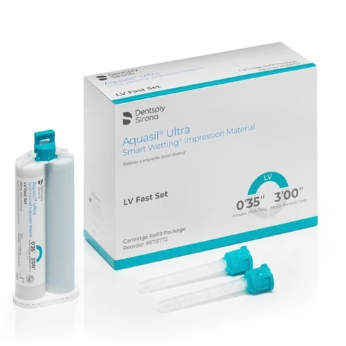 Aquasil Ultra Light Viscosity (LV) Fast Set with Tips, 50mL, 4/Pack