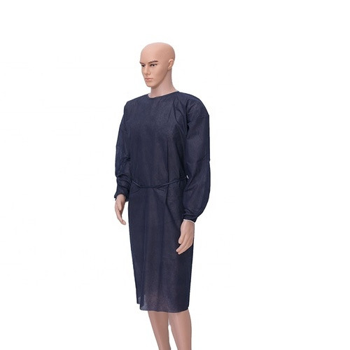 Hospital Grade Navy Blue Disposable Gowns - 10/Pk