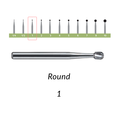 Carbide Burs. FG-1 OS Round. 10 pcs.