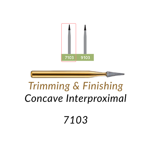 Carbide Burs. FG-7103 12 blades, Concave Interproximal  T&F, 10 pcs.