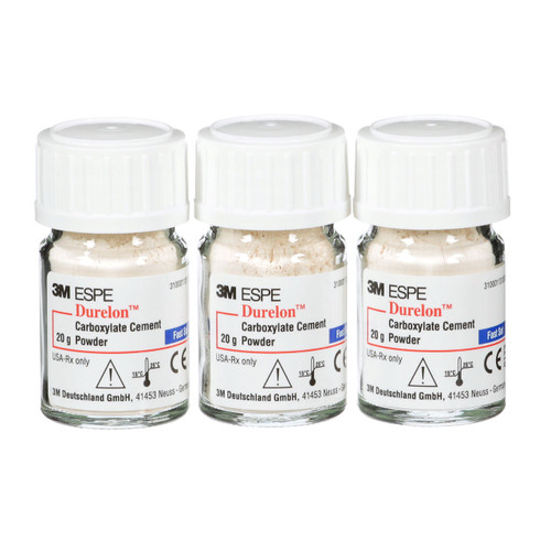 Solventum Durelon Zinc Polycarboxylate Luting Cement Radiopaque Triple Pack Powder, Fast Set, 38237, 20 g, 3/PAC