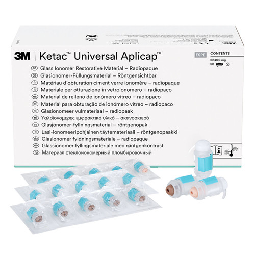 Ketac Universal Aplicap Assorted: White, A2, A3 shades, 50/Pk. Glass Ionomer