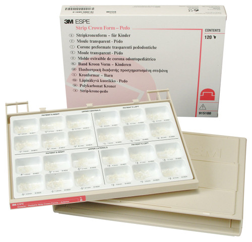 3M ESPE #3 Upper Left Central Pediatric Strip Crown Forms - Transparent