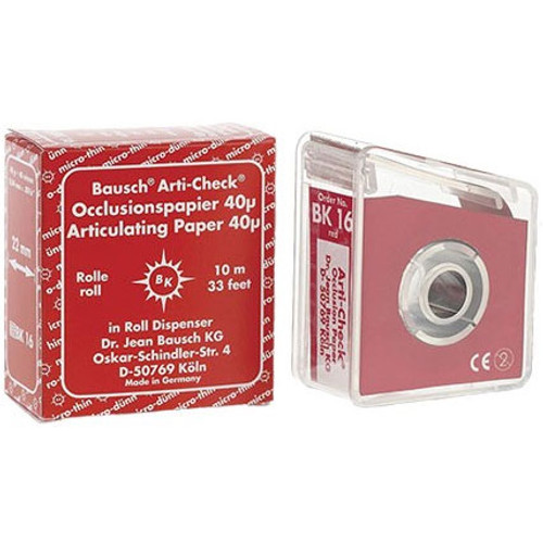 Bausch Arti-Check Micro-Thin .0016' (40 microns) RED Articulating Paper, 22 mm